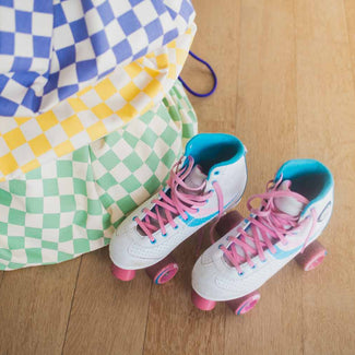 playmat & toy bag-vichy yellow