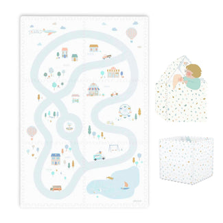 puzzlemat, storage box & mini house - village