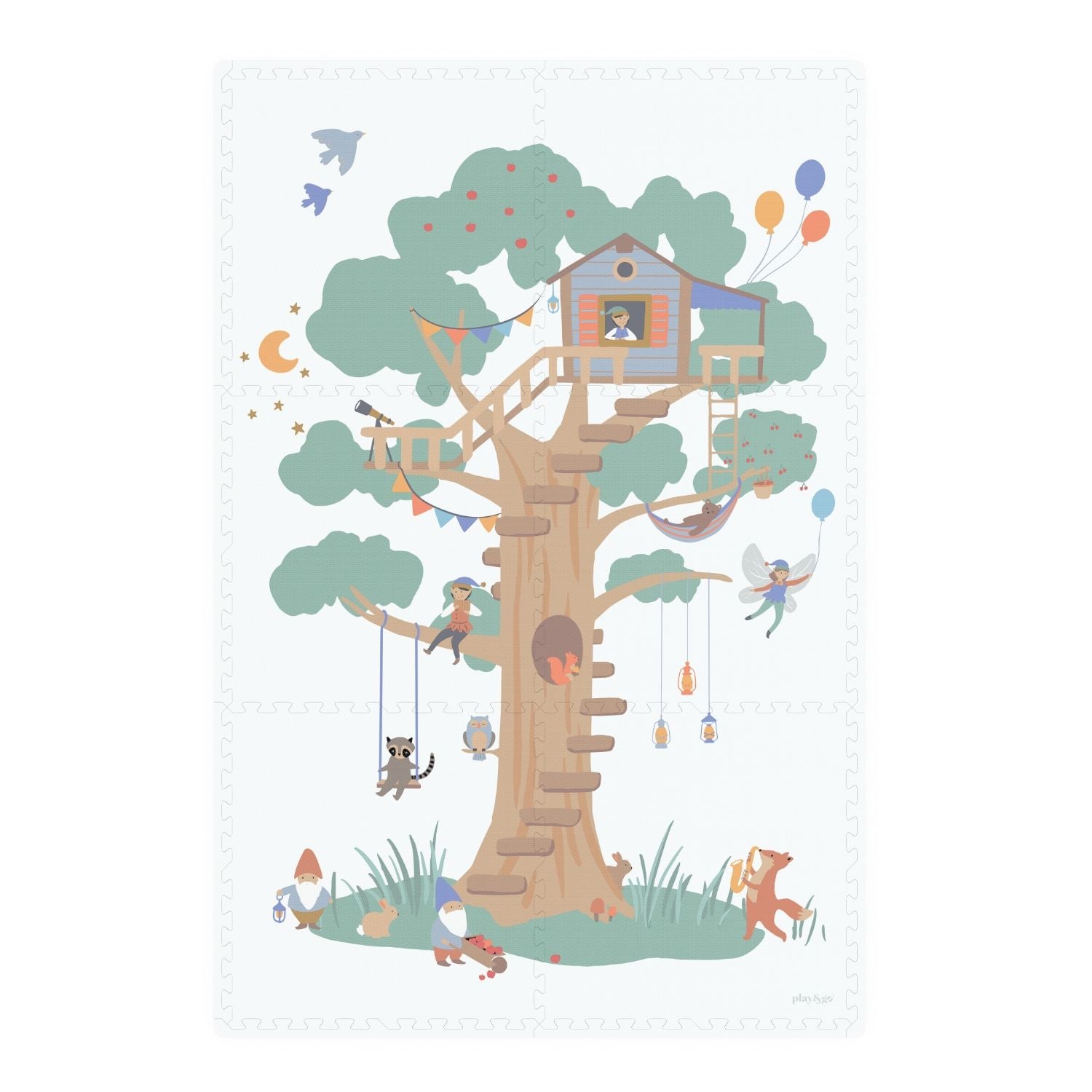 EEVAA treehouse puzzlemat, front view