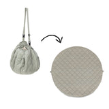 soft organic babymat, meadow green, from bag to mat and vice versa