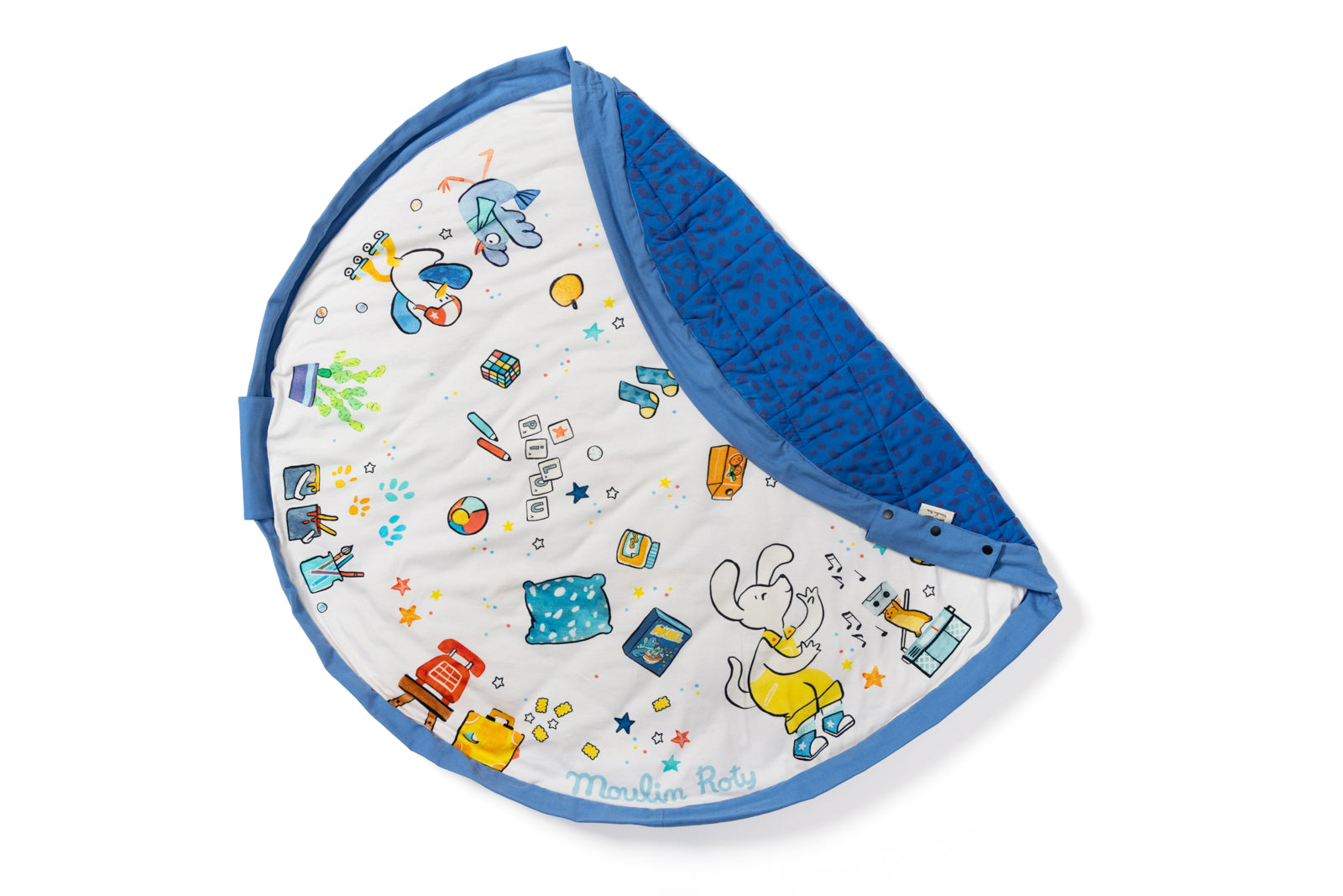 soft Puce&Pilou by Moulin Roty, packshot front side, folded piece
