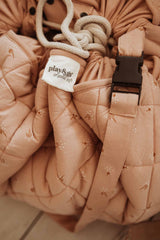 detail picture of Fleuri organic babymat, logo Play&Go