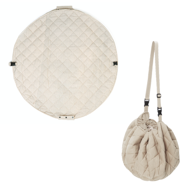 organic soft babymat & bag - stripes blue