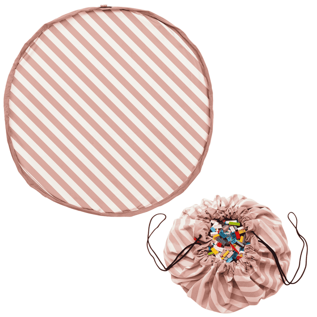 playmat & toy bag-stripes new pink