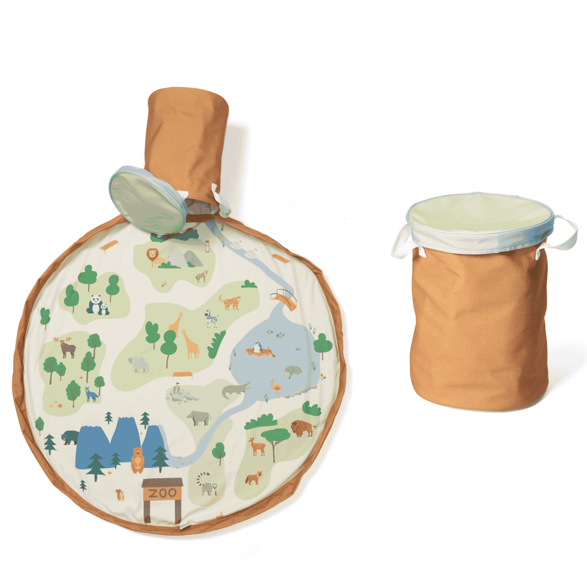 playmat & toy basket - zoo