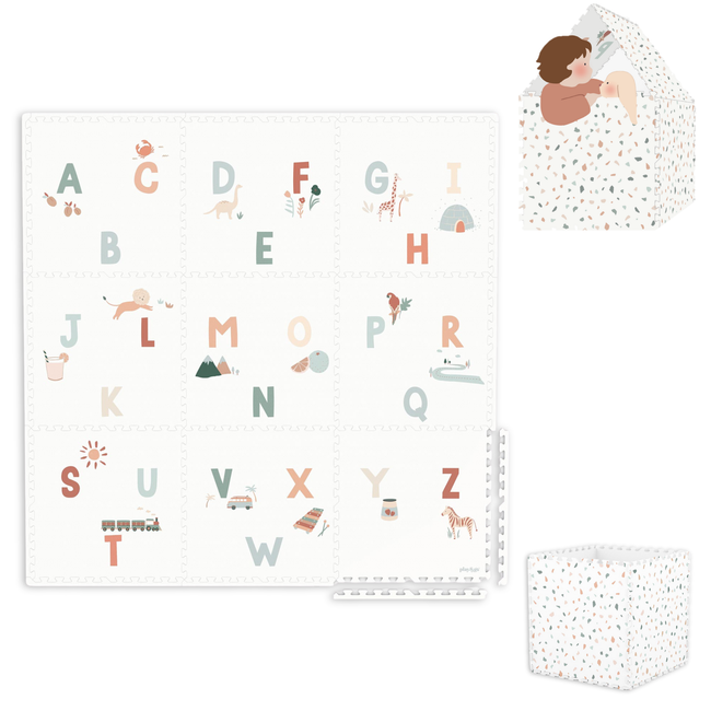 puzzlemat, storage box & mini house - alphabeth