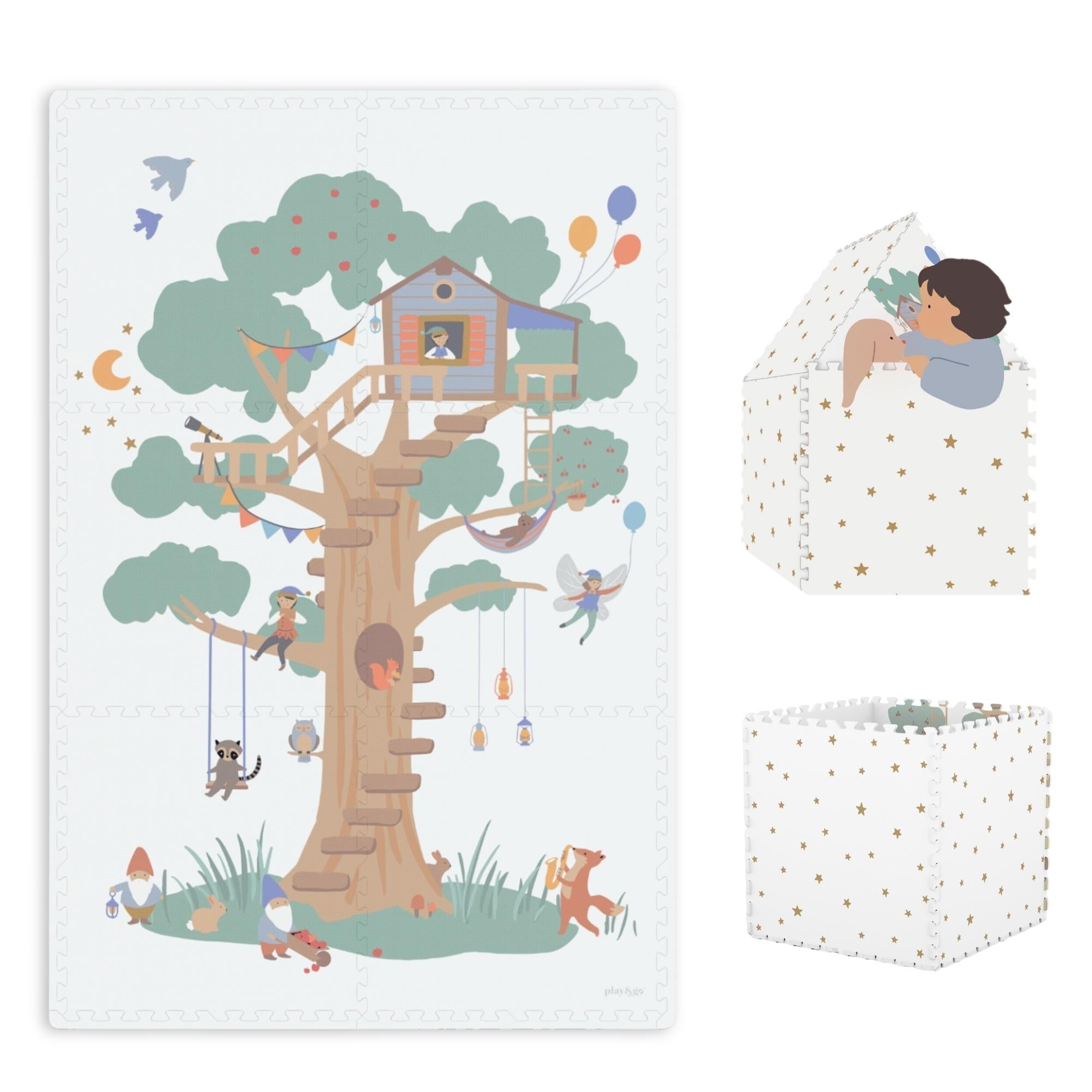 puzzlemat, storage box & mini house - treehouse