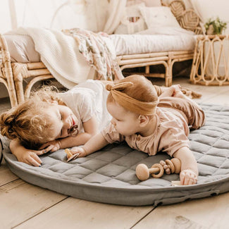 organic soft babymat & bag - meadow green