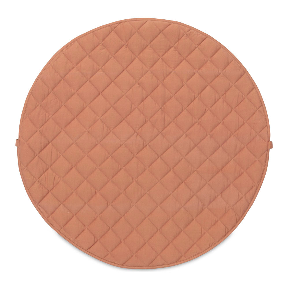 detail picture Tawny Brown quilted baby play mat and storage bag