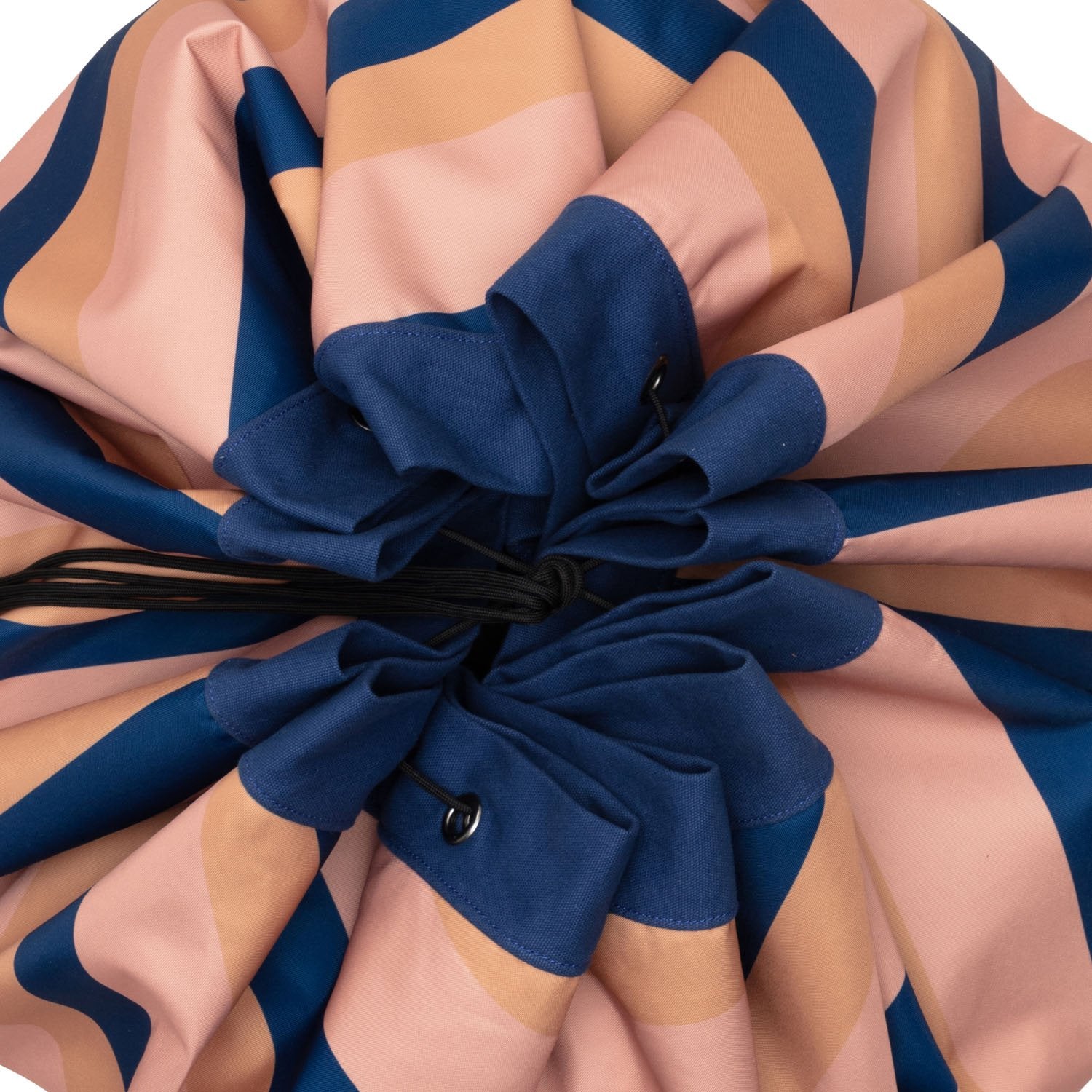 Play&Go outdoor storage bag and play mat, closed, mokka stripes