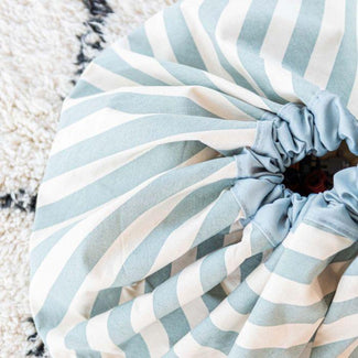 playmat & toy bag-stripes green